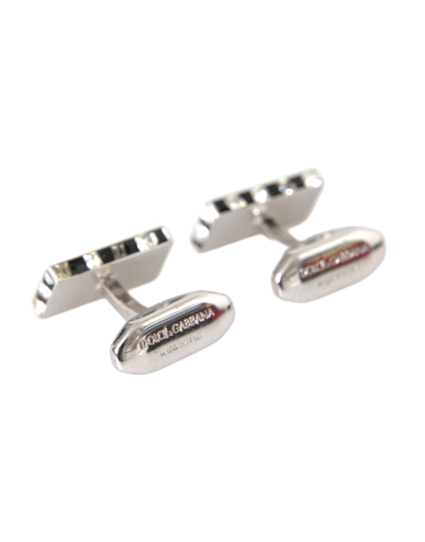 Dolce & Gabbana Silver Plated Metal Brass Pin Men Cufflinks