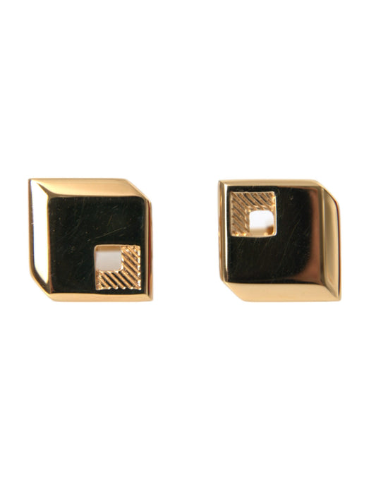 Dolce & Gabbana Gold Plated Metal Brass Square Pin Cufflinks